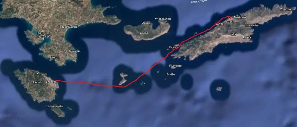 Θαλάσσια διαδρομή Σπέτσες Ύδρα Τρίκερι Αργοσαρωνικός